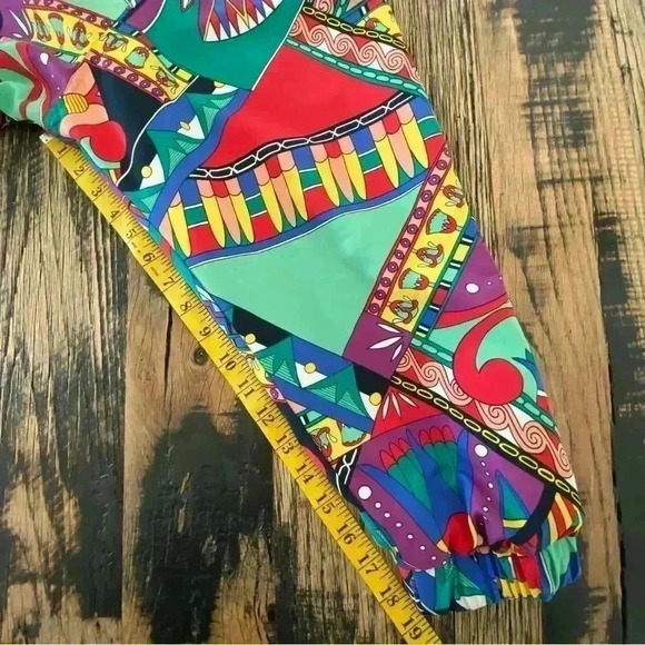 Vintage Head Vibrant Abstract Print Reversible Track Jacket 80-90s Size S - Picture 7 of 9